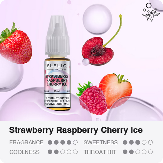 ELFLIQ Strawberry Rasp. Cherry Ice Nikotinsalz Liquid 20ml/mg