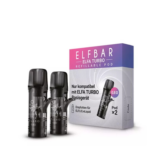 2x Elfbar Elfa Turbo Refillable Pod 0.8 Ohm